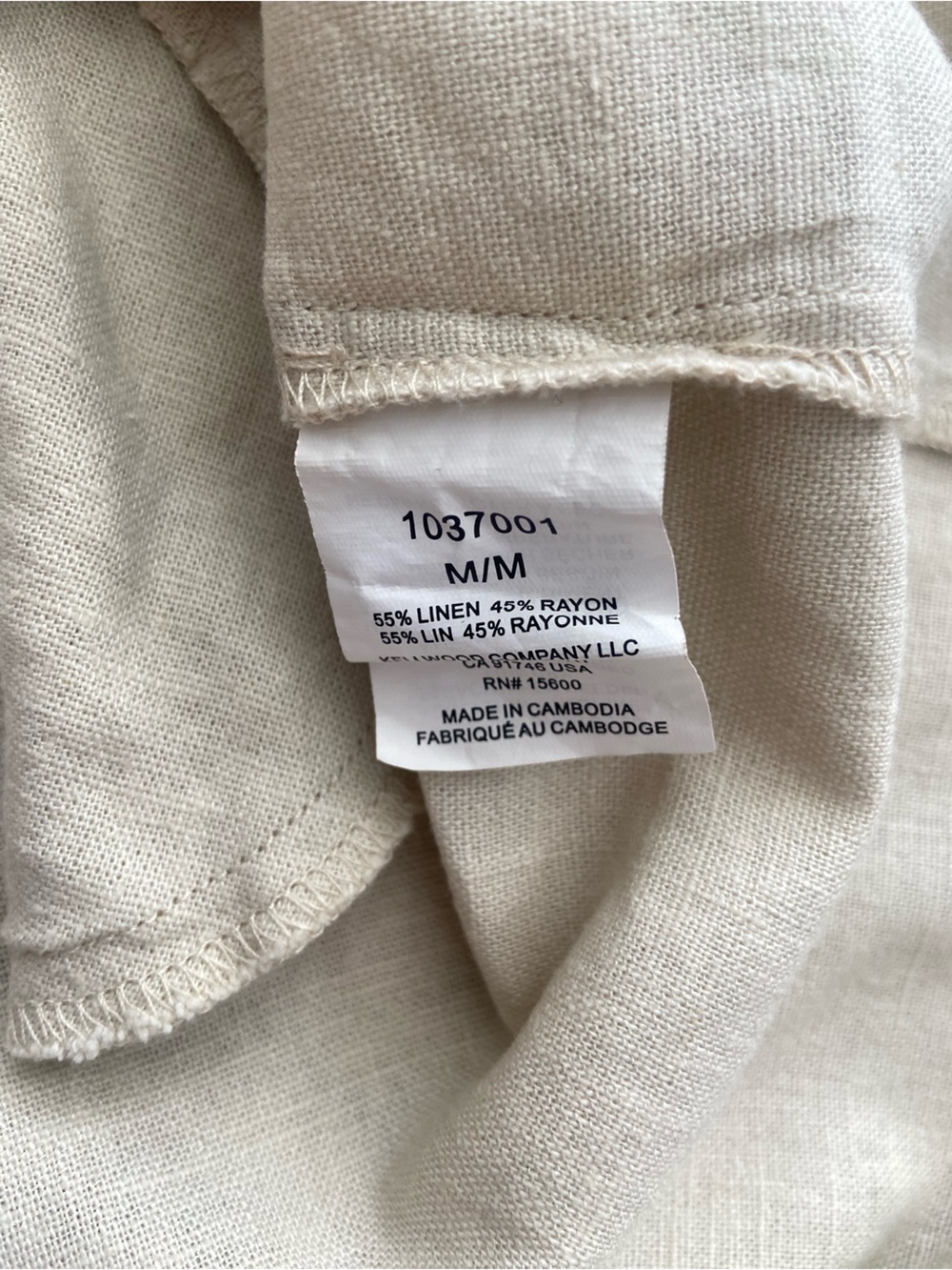 BRIGGS Beige Linen Blend Dress Medium V-Neck Sleeveless Shift Pockets - Picture 5 of 8